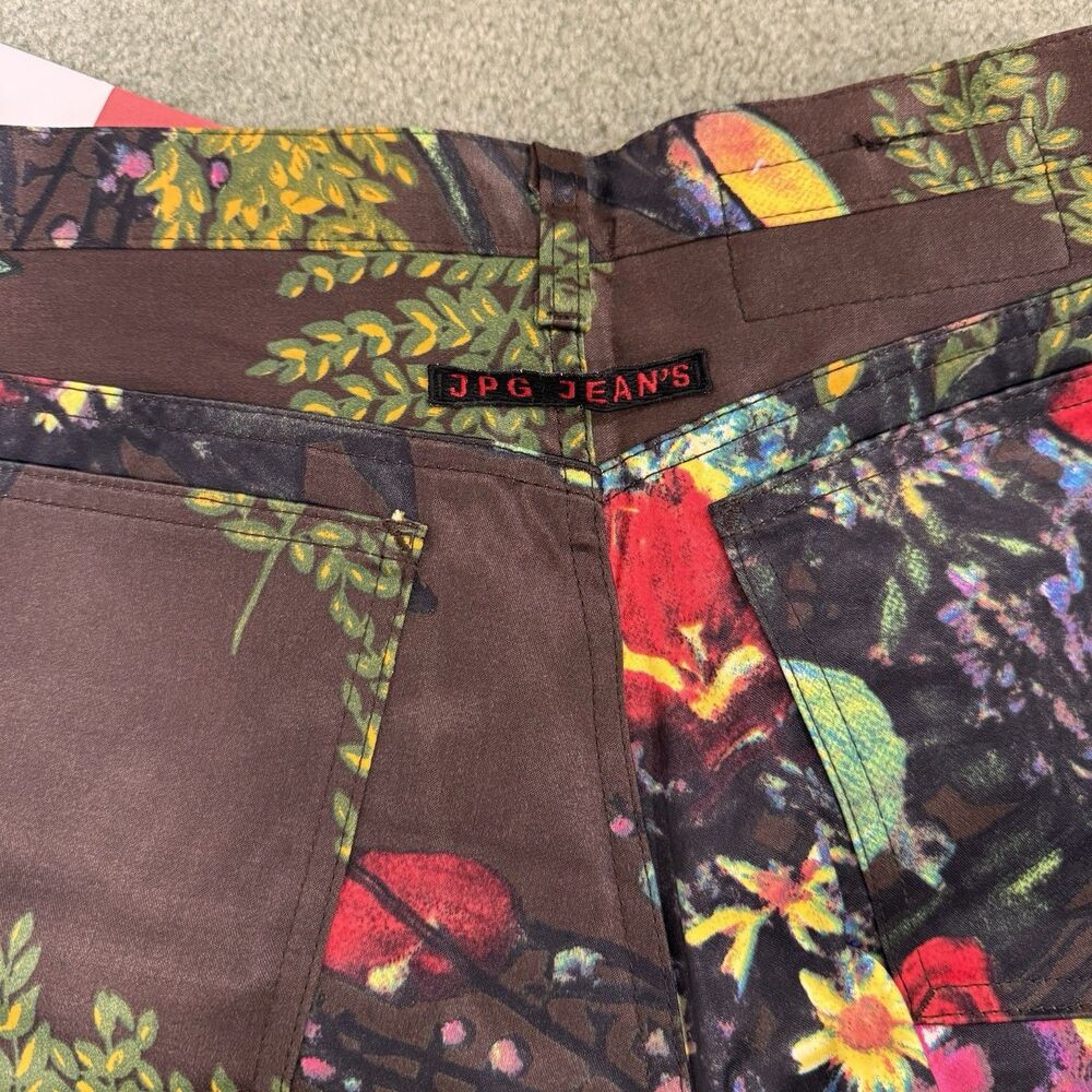 90s Jean Paul Gaultier JPG JEAN'S Satin Brown Floral Pants RARE NEW WITH TAG 28 - Picture 8 of 16